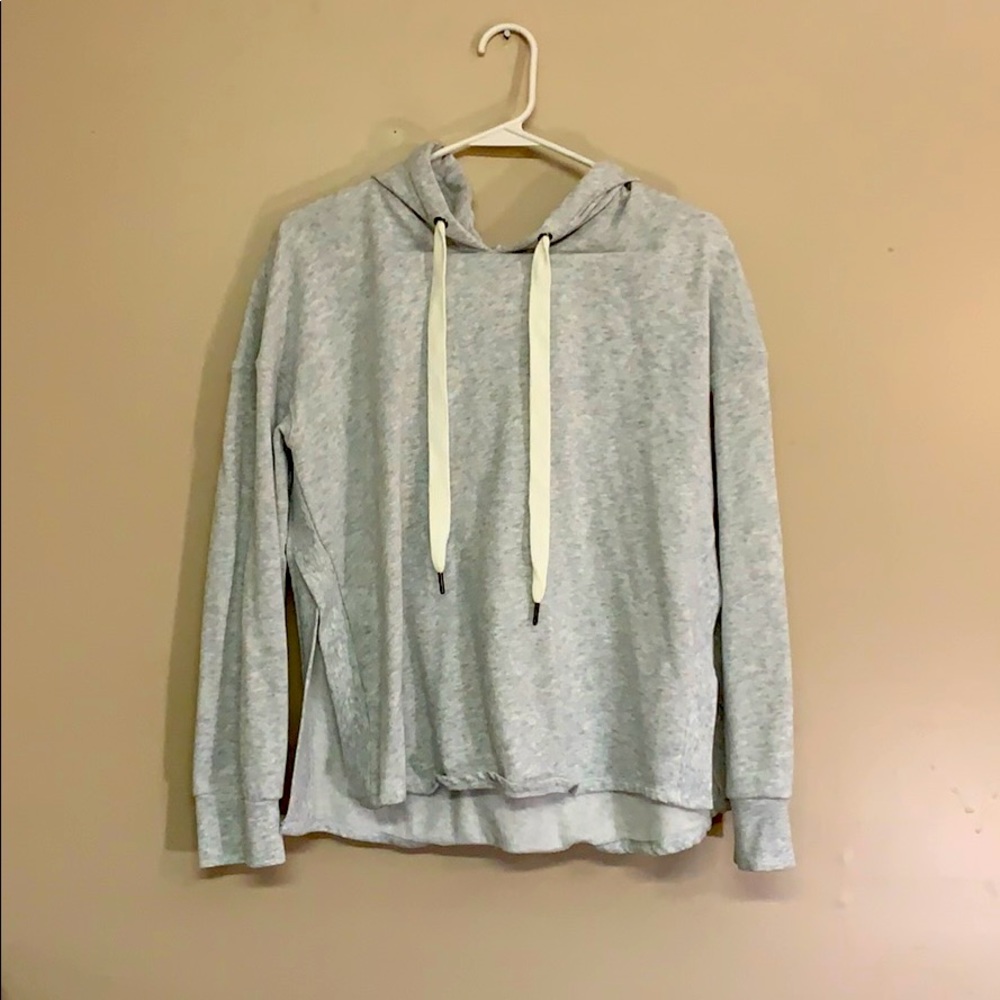 Grey hoodie with slits on sides